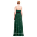 Starzz Strapless Off Shoulder Long Dark Green Chiffon Simply Bridesmaid Dress ST000066-7